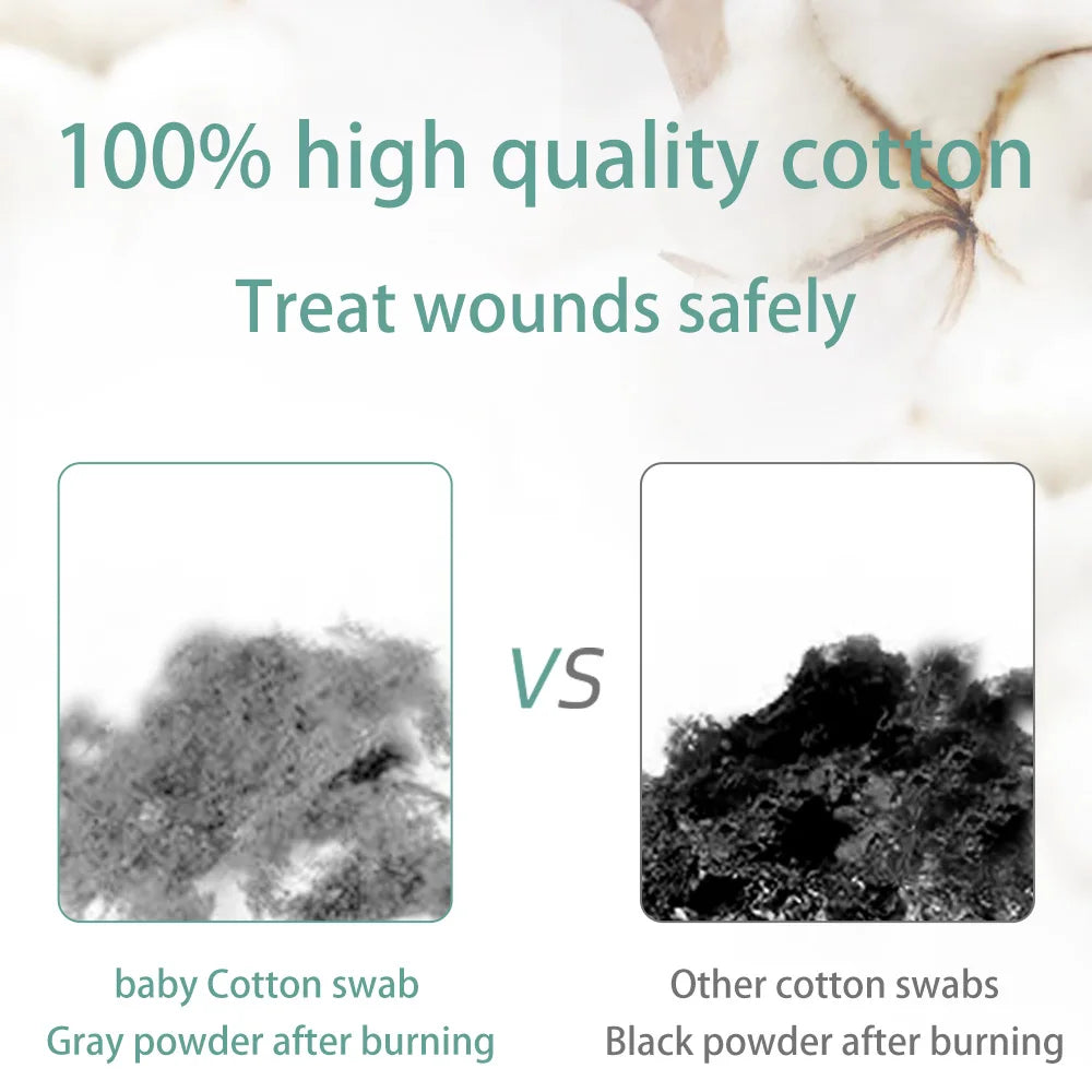 400PCS Organic Baby Cotton Swabs Paper Sticks Cotton Buds for Baby Ear Nose Clean Ultra Safe Hypo-allergenic Biodegradable