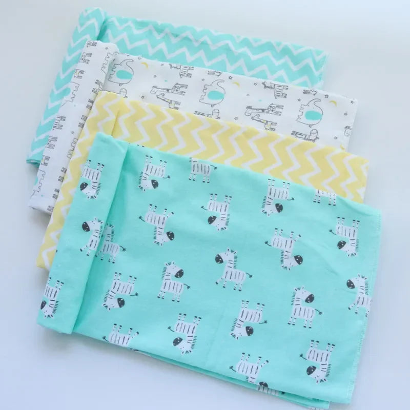 4pcs/pack Cotton Baby Bed Sheets Receiving Blanket Newborn Baby Bedsheet Supersoft Blankets For Babies Colorful Swaddle Wrap