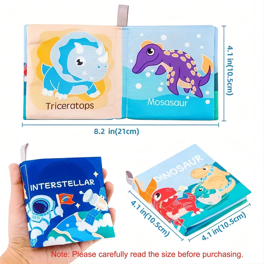 Soft Baby Crinkle Book Set,6Pcs Bath Books,Nontoxic Fabric Soft Cloth Books for Babies,Early Education Toys Giftable,Ideal Choic