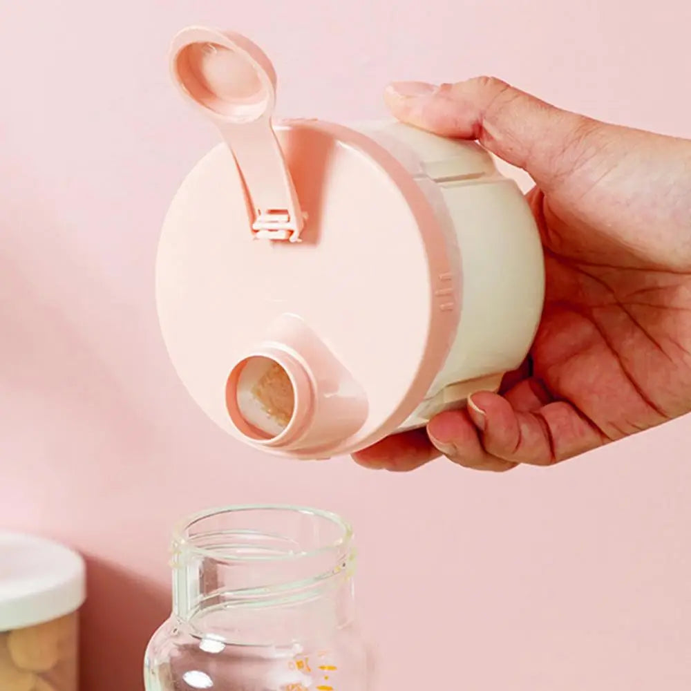 4 Compartments Portable Reusable Baby Food Storage Box Snacks Cups Milk Powder Formula Dispenser