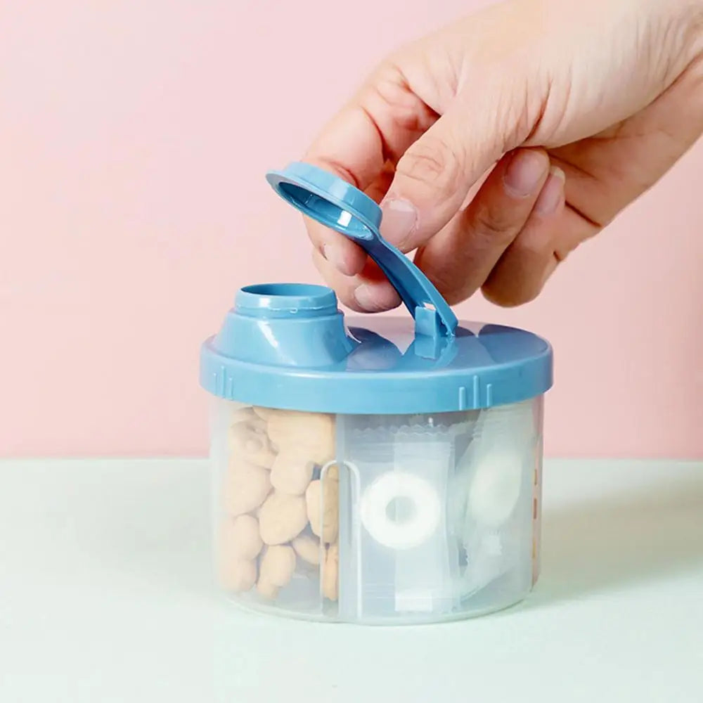 4 Compartments Portable Reusable Baby Food Storage Box Snacks Cups Milk Powder Formula Dispenser