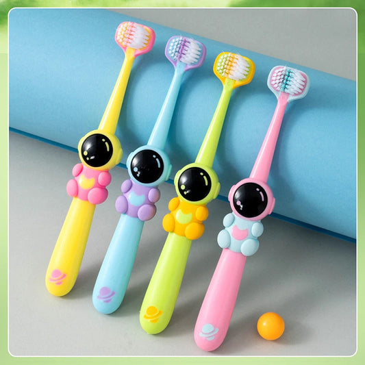 2pcs Children Toothbrush Three-sided Soft Bristle Teeth Whitening Brushes For 3-12 Years Old Kids Toothbrushes Dental Oral Care