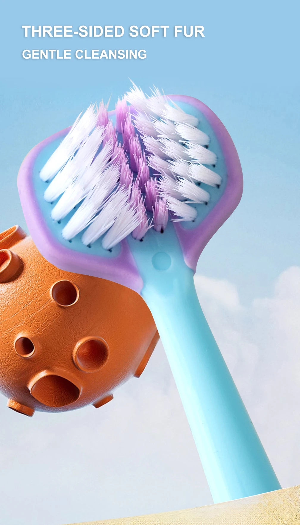 2pcs Children Toothbrush Three-sided Soft Bristle Teeth Whitening Brushes For 3-12 Years Old Kids Toothbrushes Dental Oral Care