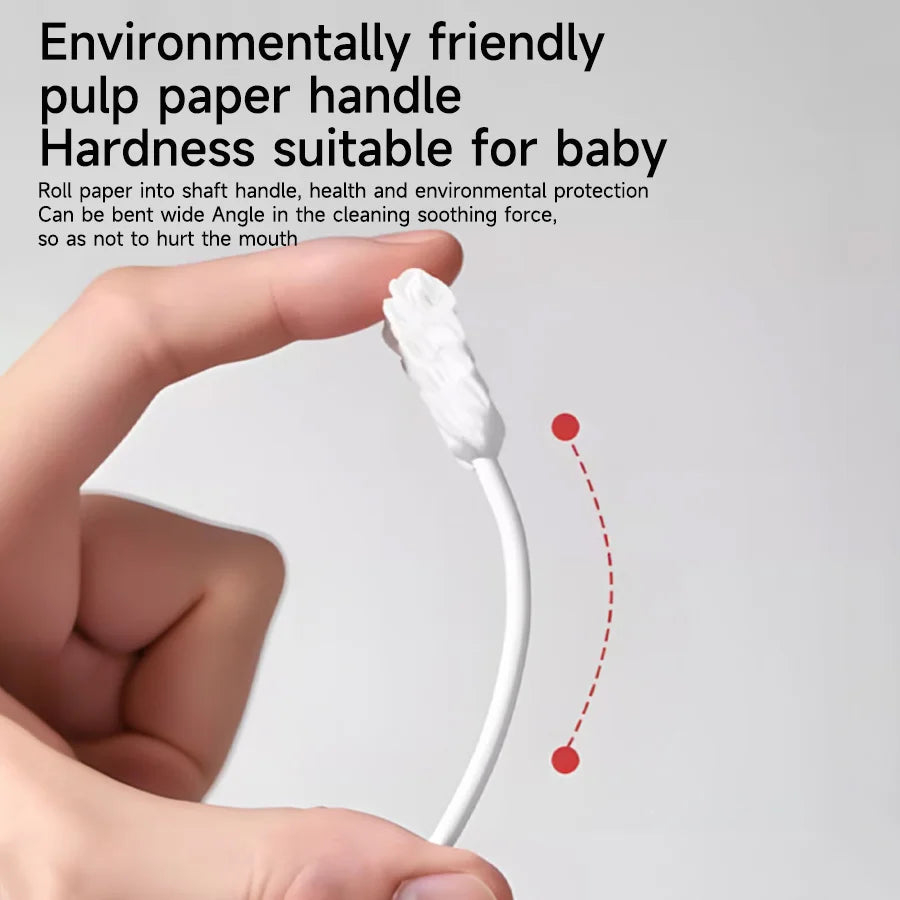 30-90PCS Baby Tongue Cleaner Disposable Newborn Toothbrush for 0-36 Month Clean Mouth Tongue Washing Artifact Gauze Cotton Swab