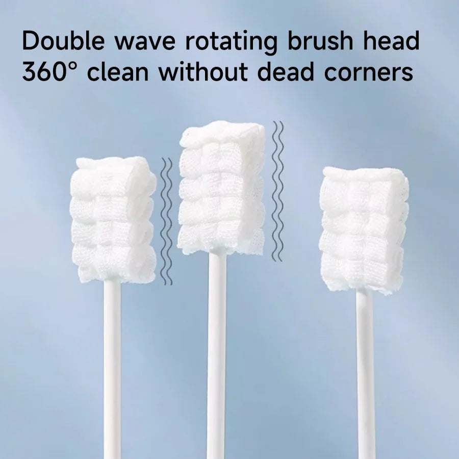 30-90PCS Baby Tongue Cleaner Disposable Newborn Toothbrush for 0-36 Month Clean Mouth Tongue Washing Artifact Gauze Cotton Swab