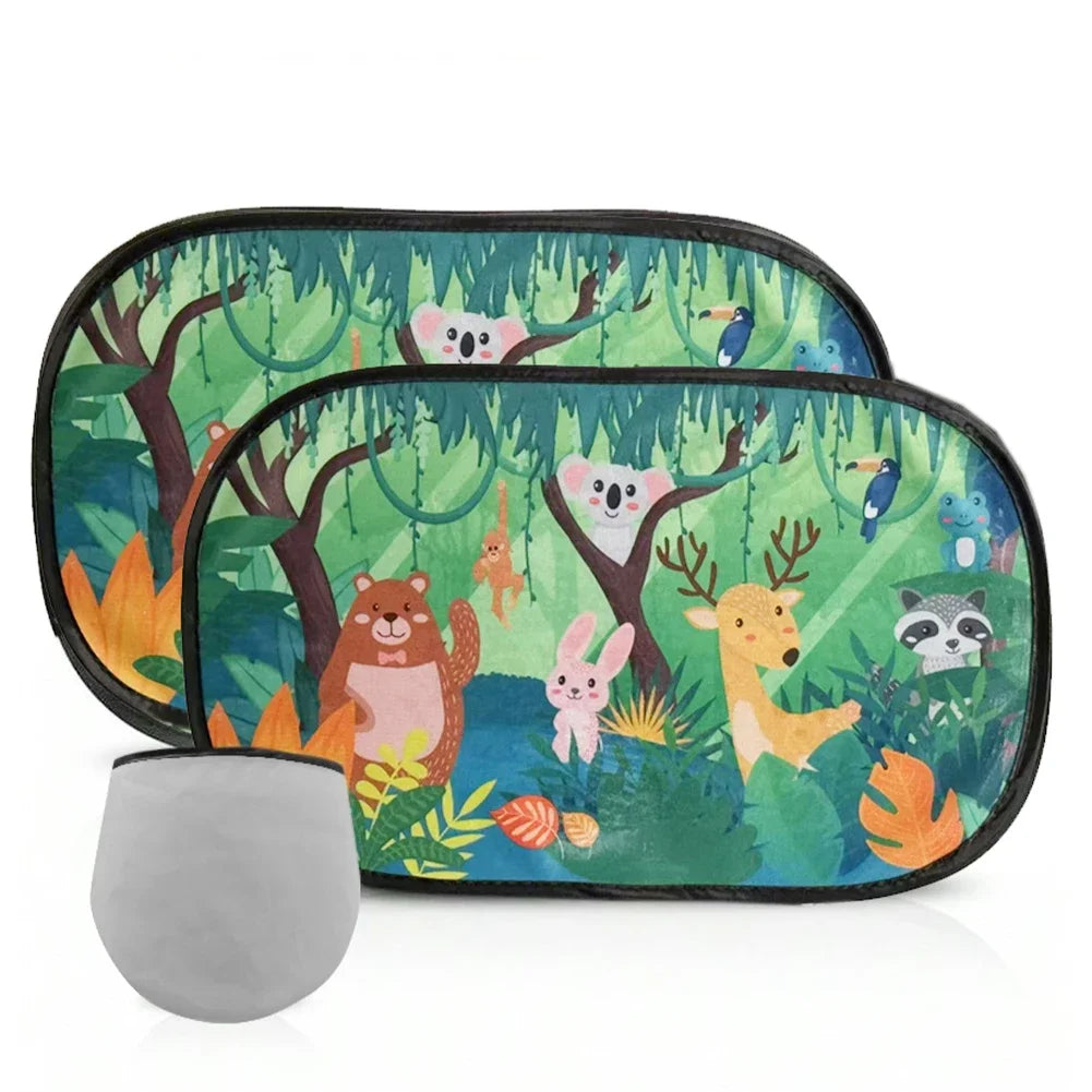 2PCS Car Sun Shade Side Window Windscreen Roof Window For Children Adults Adsorption SunShade Cover Universal car curtain
