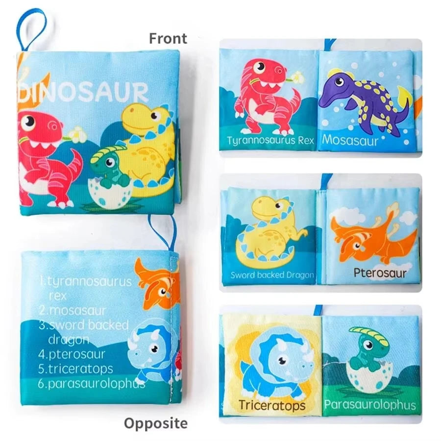 Soft Baby Crinkle Book Set,6Pcs Bath Books,Nontoxic Fabric Soft Cloth Books for Babies,Early Education Toys Giftable,Ideal Choic