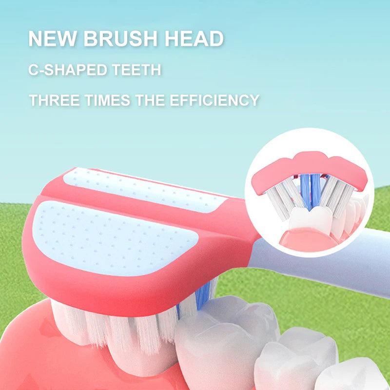 2pcs Children Toothbrush Three-sided Soft Bristle Teeth Whitening Brushes For 3-12 Years Old Kids Toothbrushes Dental Oral Care
