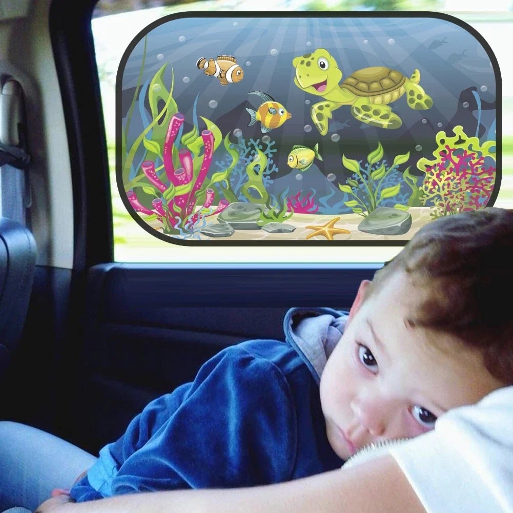 2PCS Car Sun Shade Side Window Windscreen Roof Window For Children Adults Adsorption SunShade Cover Universal car curtain