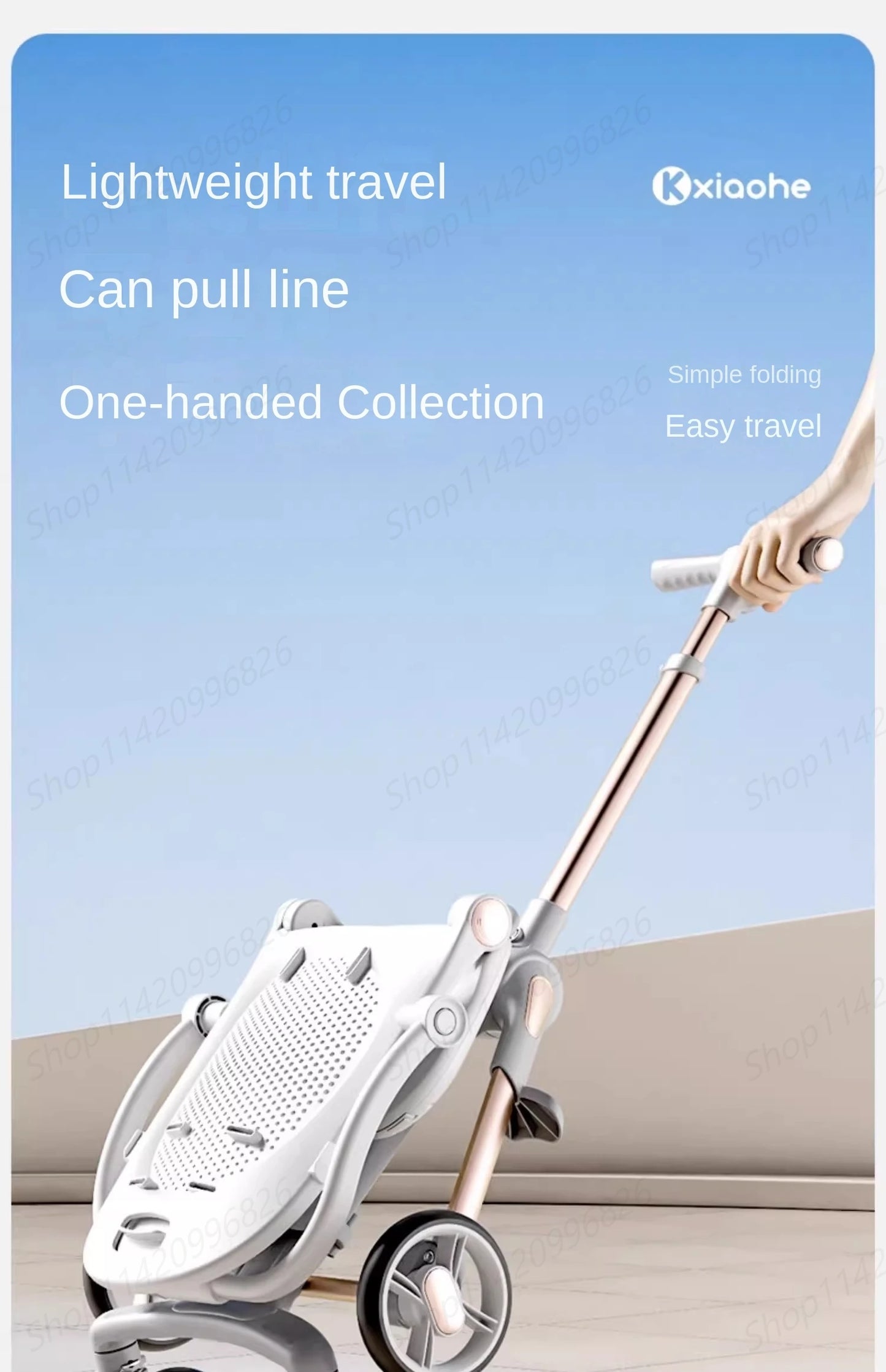 Baby Stroller Can Sit and Lie Down Foldable Lightweight Travel Two-way High Landscape Six Shock Absorption Comfortable Seat