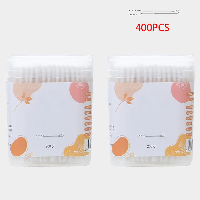 400PCS Organic Baby Cotton Swabs Paper Sticks Cotton Buds for Baby Ear Nose Clean Ultra Safe Hypo-allergenic Biodegradable