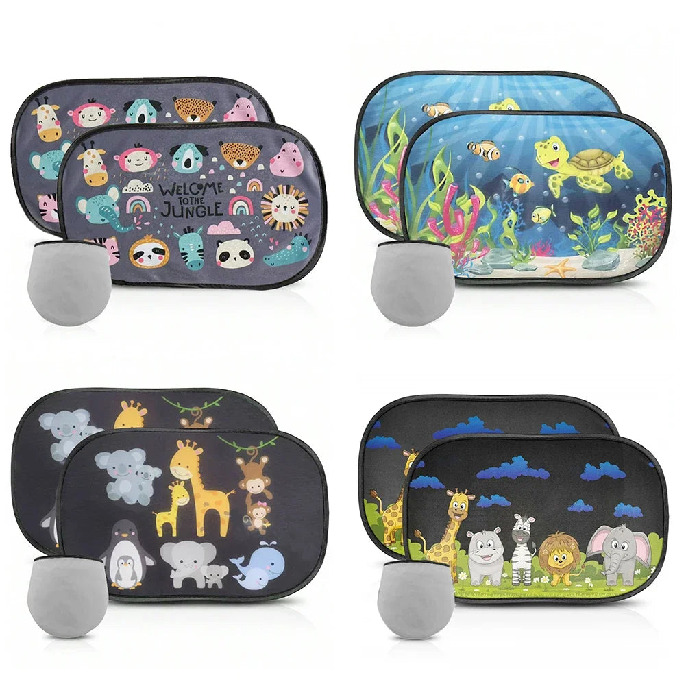 2PCS Car Sun Shade Side Window Windscreen Roof Window For Children Adults Adsorption SunShade Cover Universal car curtain