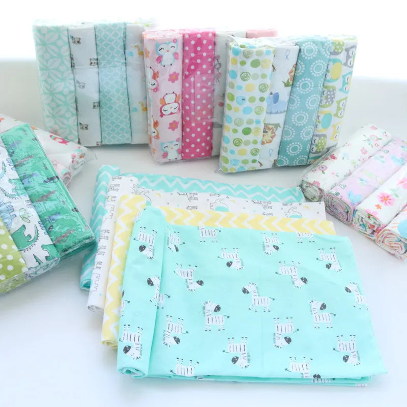 4pcs/pack 100% Cotton Flannel Diapers Supersoft Receiving Baby Blanket Newborn Wrap Print Baby Bedsheet 76x76cm Blanket Swaddle