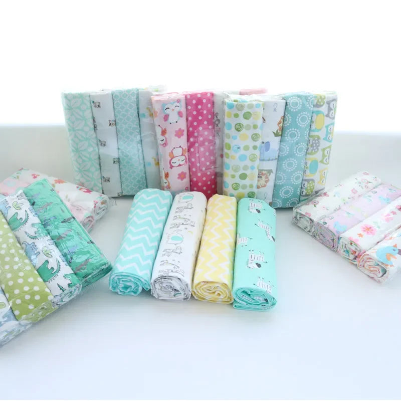 4pcs/pack Cotton Baby Bed Sheets Receiving Blanket Newborn Baby Bedsheet Supersoft Blankets For Babies Colorful Swaddle Wrap