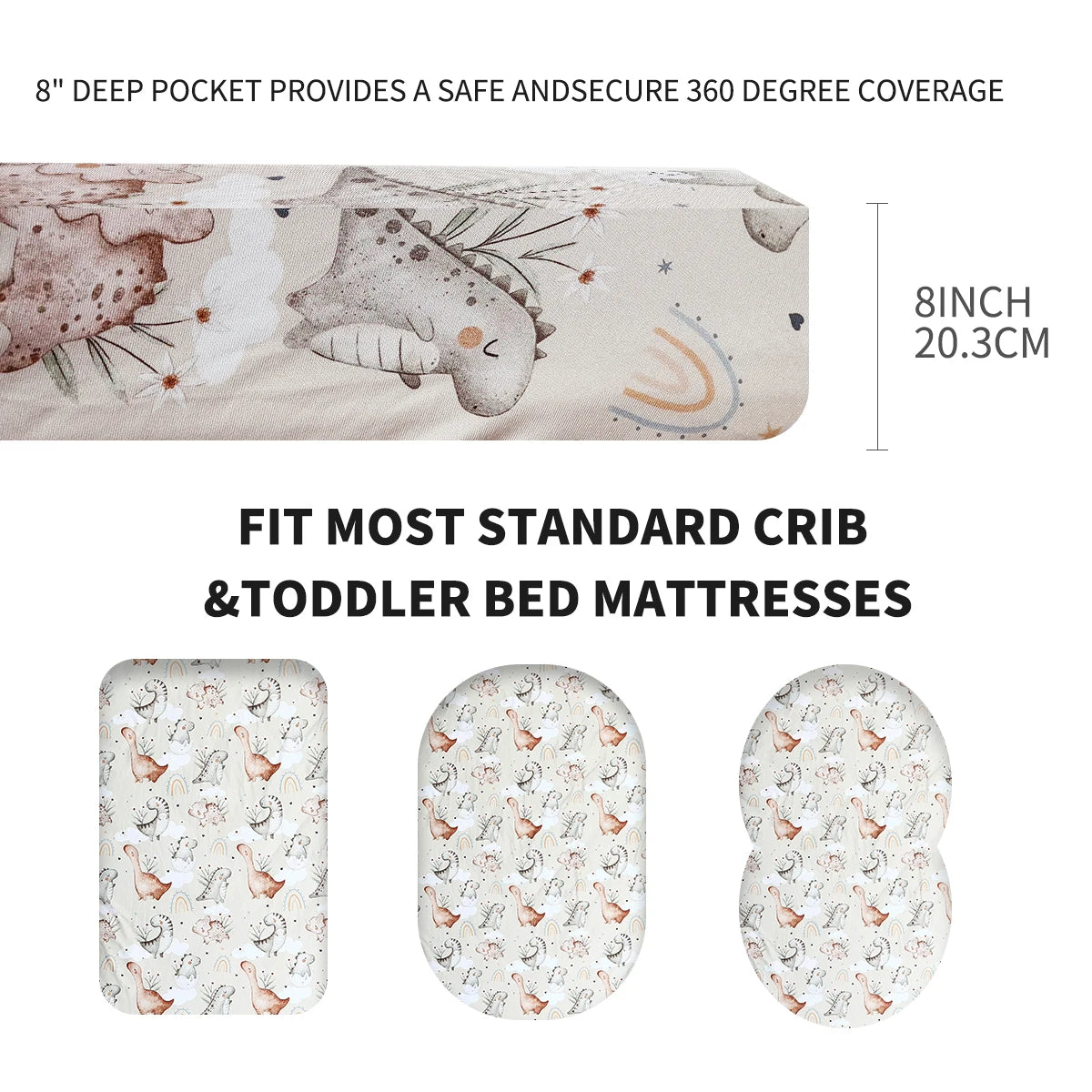 HappyFlute New One Piece Cartoon Print 70*130CM Elastic Band Design Skin-friendly&Breathable Baby Bed Sheet