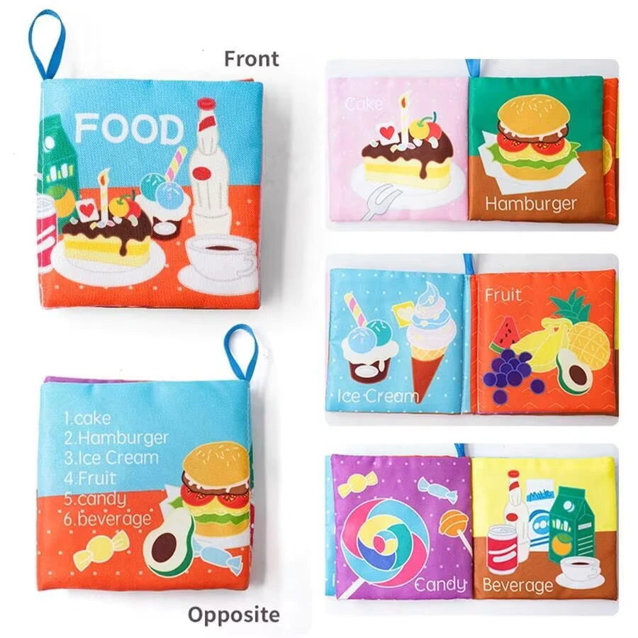 Soft Baby Crinkle Book Set,6Pcs Bath Books,Nontoxic Fabric Soft Cloth Books for Babies,Early Education Toys Giftable,Ideal Choic