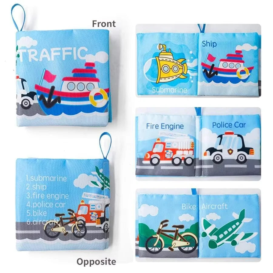 Soft Baby Crinkle Book Set,6Pcs Bath Books,Nontoxic Fabric Soft Cloth Books for Babies,Early Education Toys Giftable,Ideal Choic