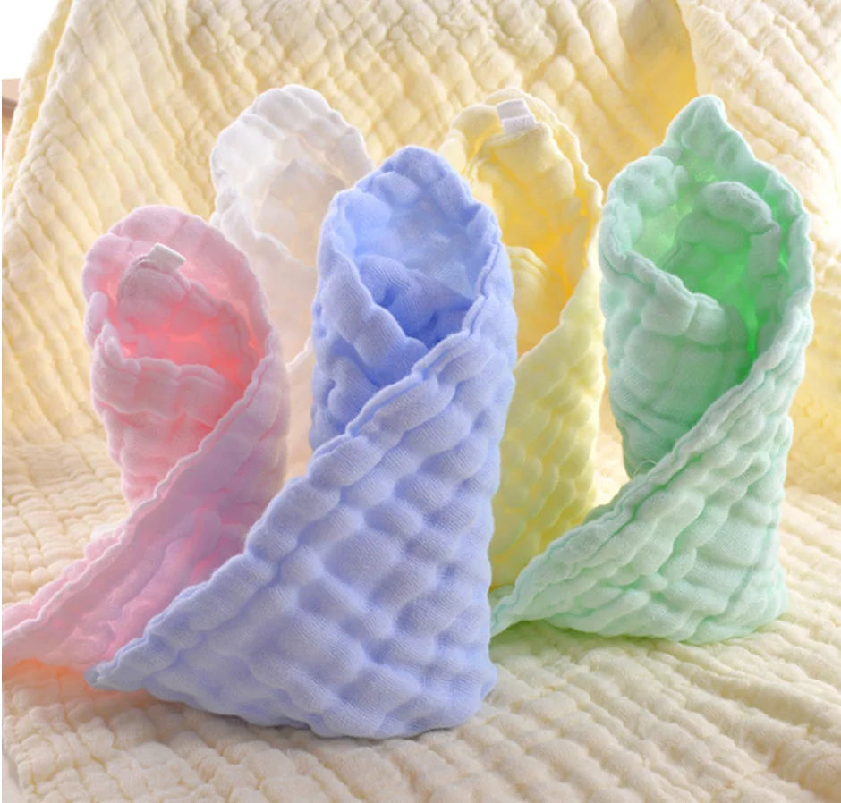 Pack 5. Baby Washcloths - Natural Cotton Baby Wipes - Soft Newborn Face Towel and Washcloth for Sensitive Skin, Registry as Shower, 5 Psc