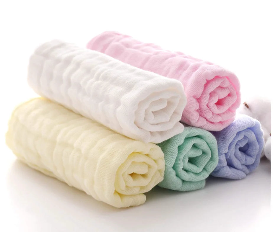 Pack 5. Baby Washcloths - Natural Cotton Baby Wipes - Soft Newborn Face Towel and Washcloth for Sensitive Skin, Registry as Shower, 5 Psc