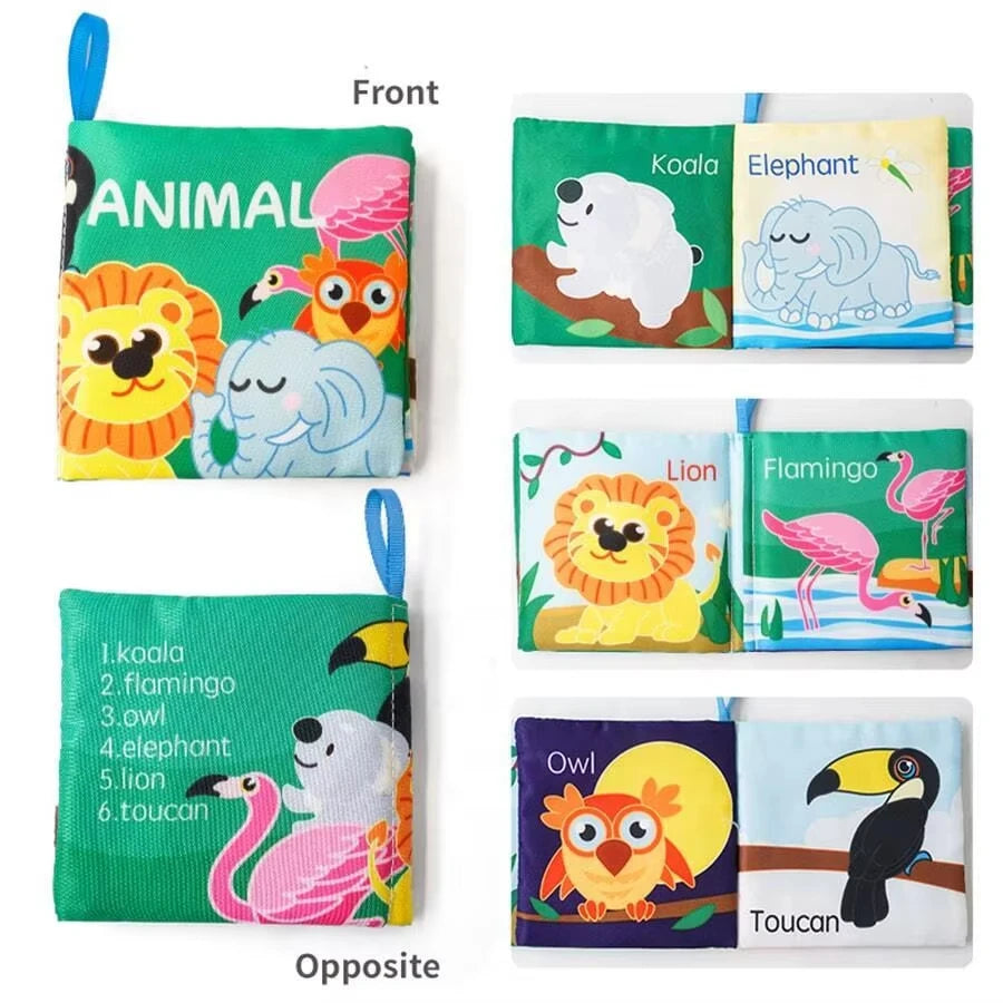Soft Baby Crinkle Book Set,6Pcs Bath Books,Nontoxic Fabric Soft Cloth Books for Babies,Early Education Toys Giftable,Ideal Choic