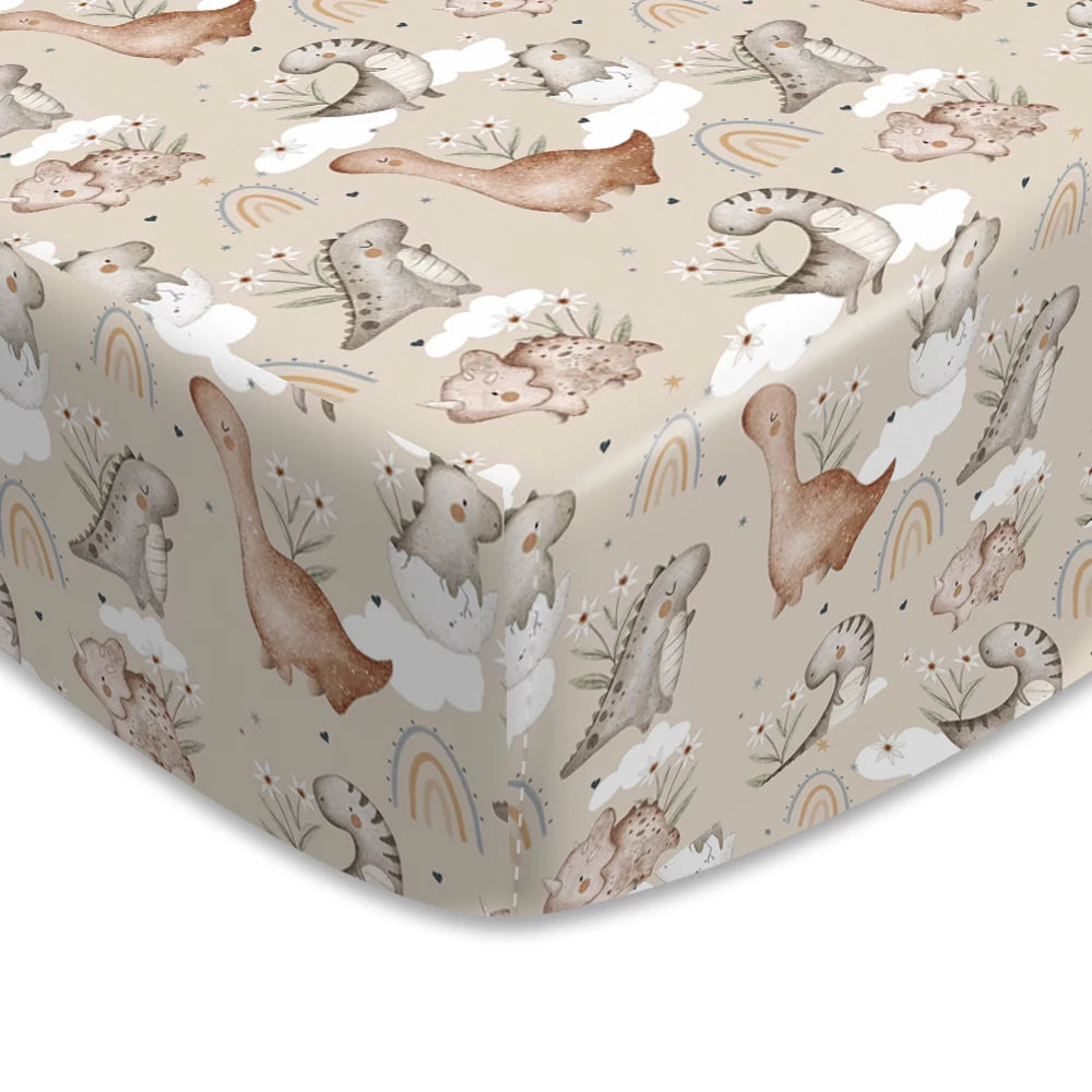 HappyFlute New One Piece Cartoon Print 70*130CM Elastic Band Design Skin-friendly&Breathable Baby Bed Sheet