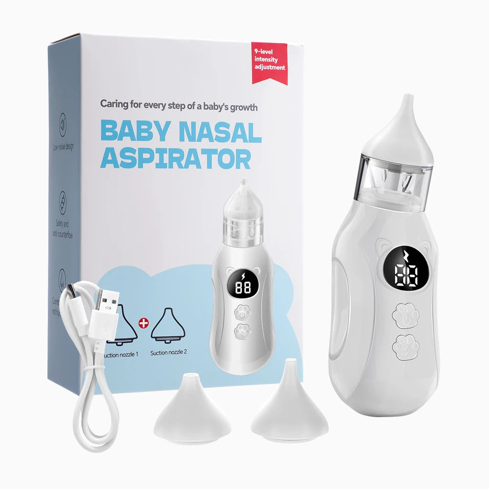 Baby Electric Nasal Aspirator Low Noise 9 Suction Levels Rechargeable Nose Sucker Cleaner Snot Booger Mucus Remover For Infant