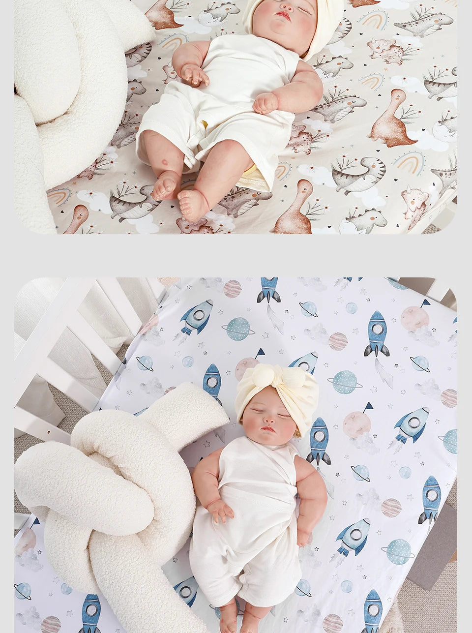 HappyFlute New One Piece Cartoon Print 70*130CM Elastic Band Design Skin-friendly&Breathable Baby Bed Sheet