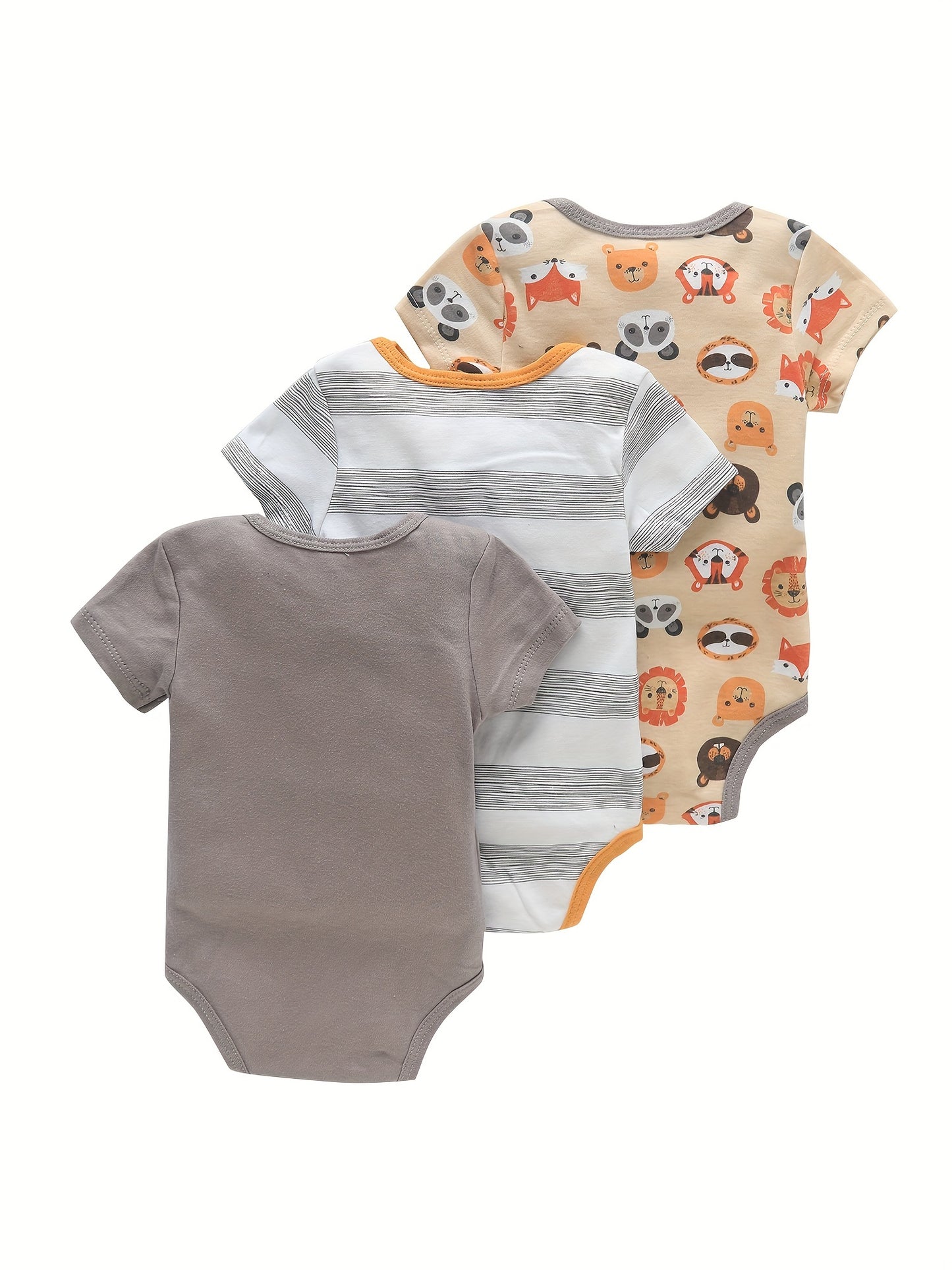 3PCS Infant Baby Cute Graphic One-piece Clothes For Boys And Girls, Newborn Pure Cotton Summer Romper newborn clothes