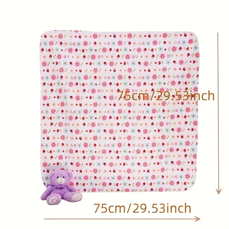 4pcs/pack 100% Cotton Flannel Diapers Supersoft Receiving Baby Blanket Newborn Wrap Print Baby Bedsheet 76x76cm Blanket Swaddle