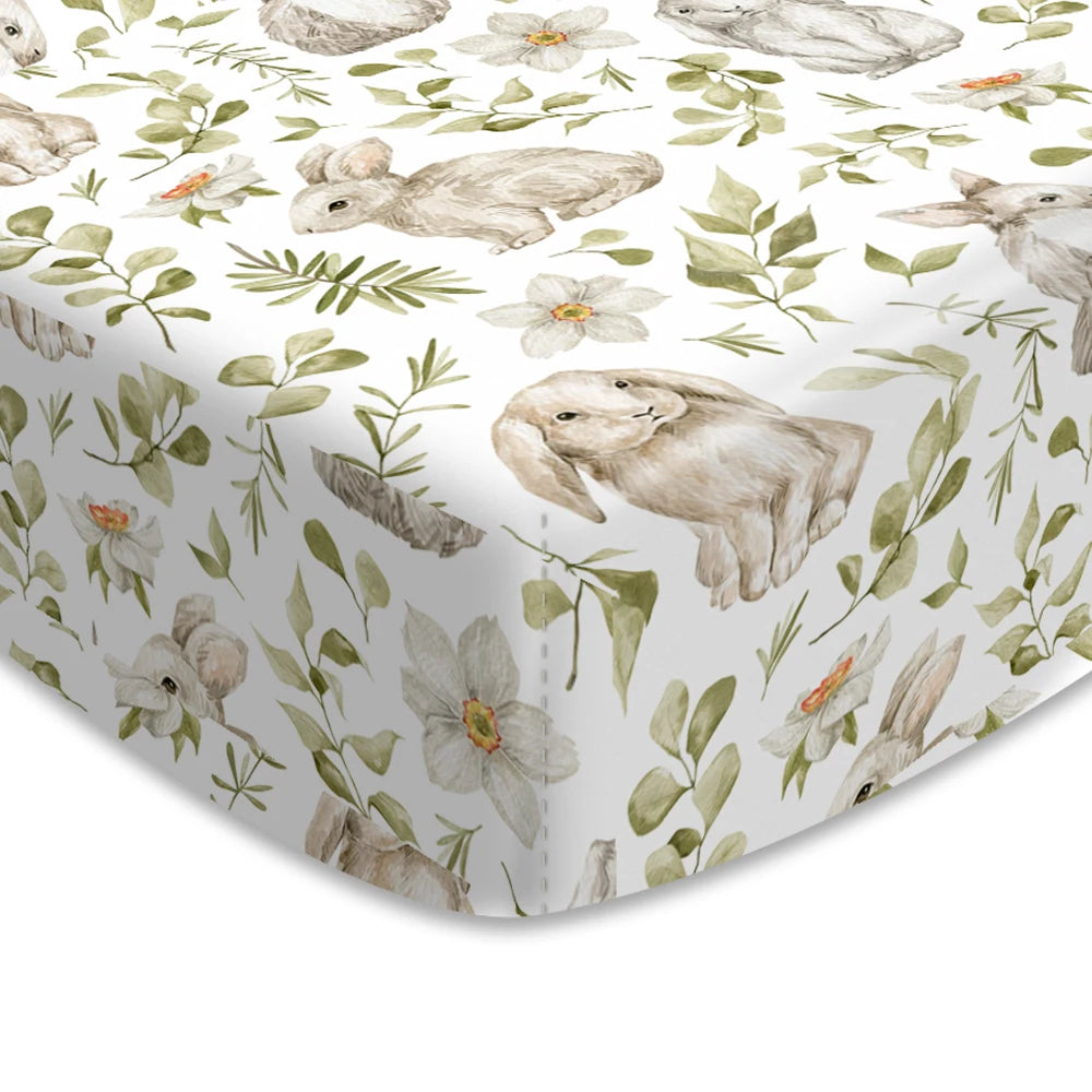 HappyFlute New One Piece Cartoon Print 70*130CM Elastic Band Design Skin-friendly&Breathable Baby Bed Sheet