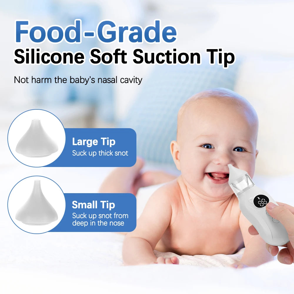 Baby Electric Nasal Aspirator Low Noise 9 Suction Levels Rechargeable Nose Sucker Cleaner Snot Booger Mucus Remover For Infant