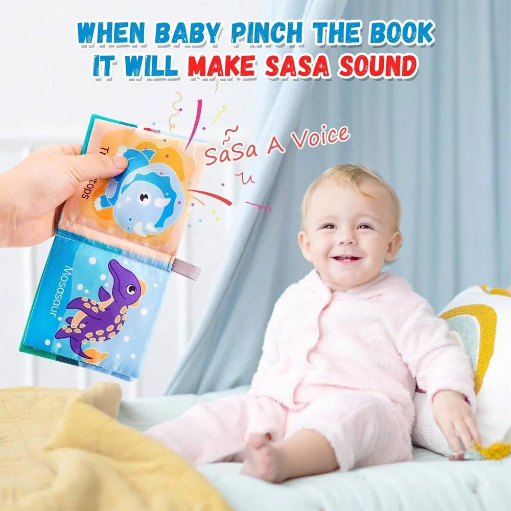 Soft Baby Crinkle Book Set,6Pcs Bath Books,Nontoxic Fabric Soft Cloth Books for Babies,Early Education Toys Giftable,Ideal Choic