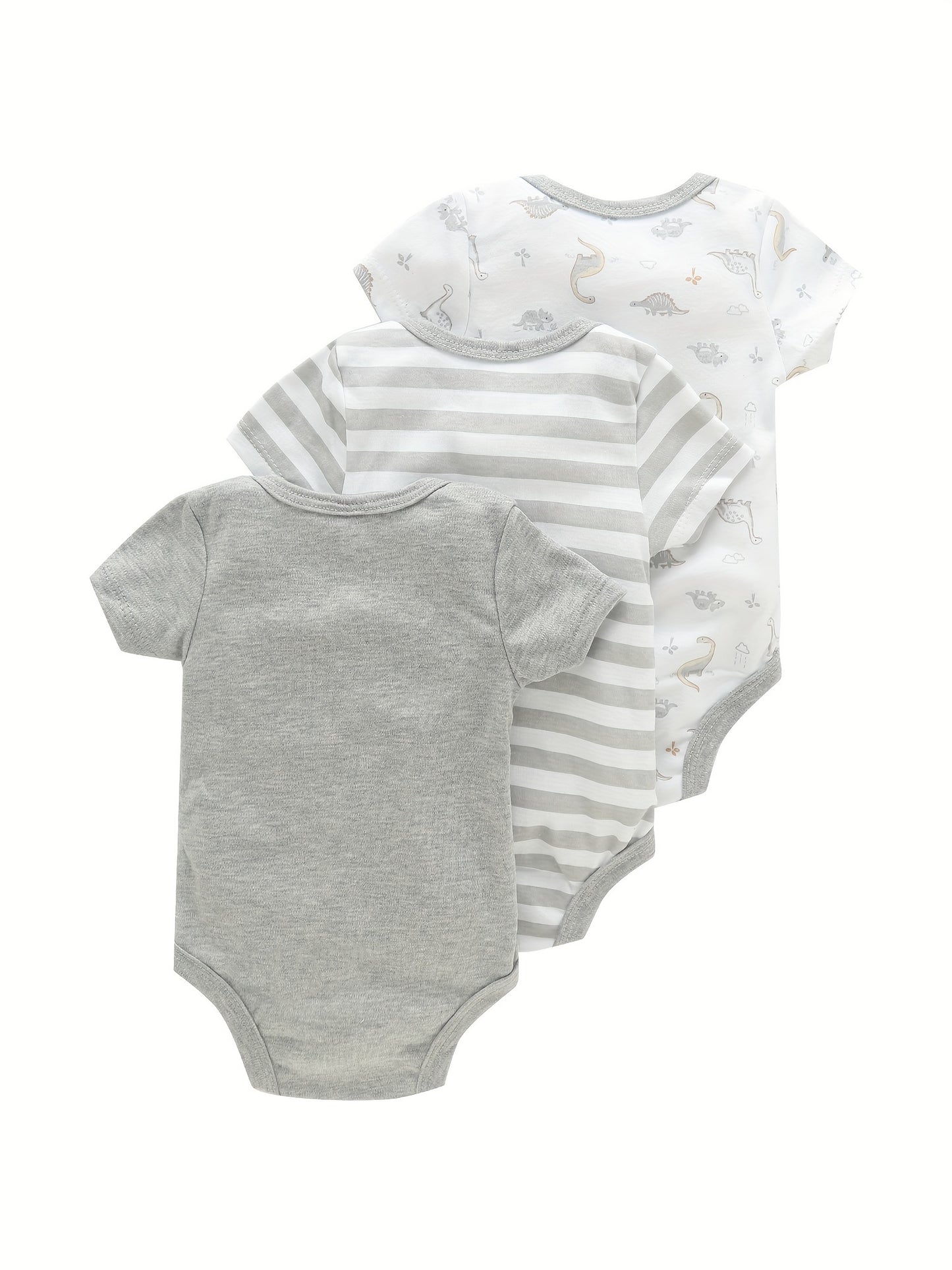 3PCS Infant Baby Cute Graphic One-piece Clothes For Boys And Girls, Newborn Pure Cotton Summer Romper newborn clothes