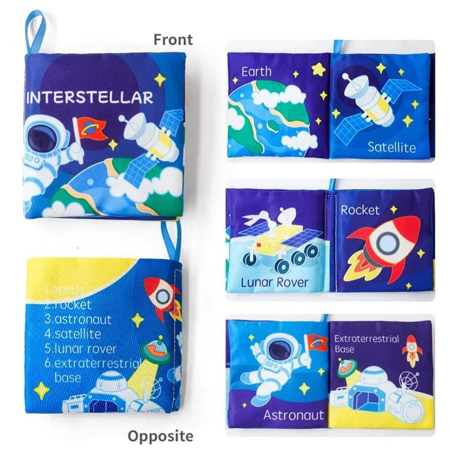 Soft Baby Crinkle Book Set,6Pcs Bath Books,Nontoxic Fabric Soft Cloth Books for Babies,Early Education Toys Giftable,Ideal Choic