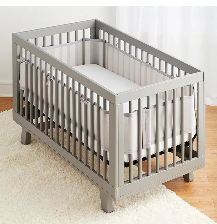 Four Seasons Breathable Infant Bedding Bumpers Newborn Baby Room Decor Cot Bed Around Protector Crib Bumper Liner