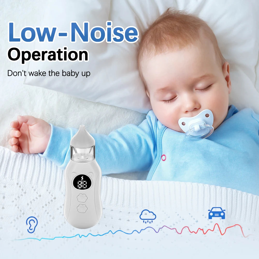 Baby Electric Nasal Aspirator Low Noise 9 Suction Levels Rechargeable Nose Sucker Cleaner Snot Booger Mucus Remover For Infant