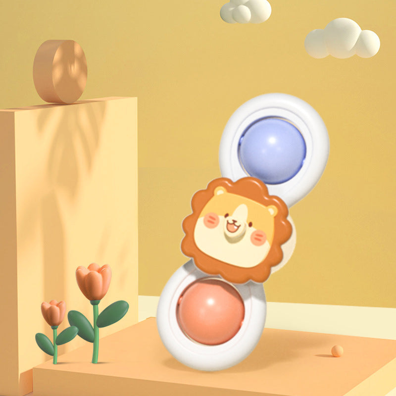 3 in 1 Suction Cups Spinning Top Toy For Baby Game Infant Teether Relief Stress Educational Rotating Rattle Bath Toys For Kids